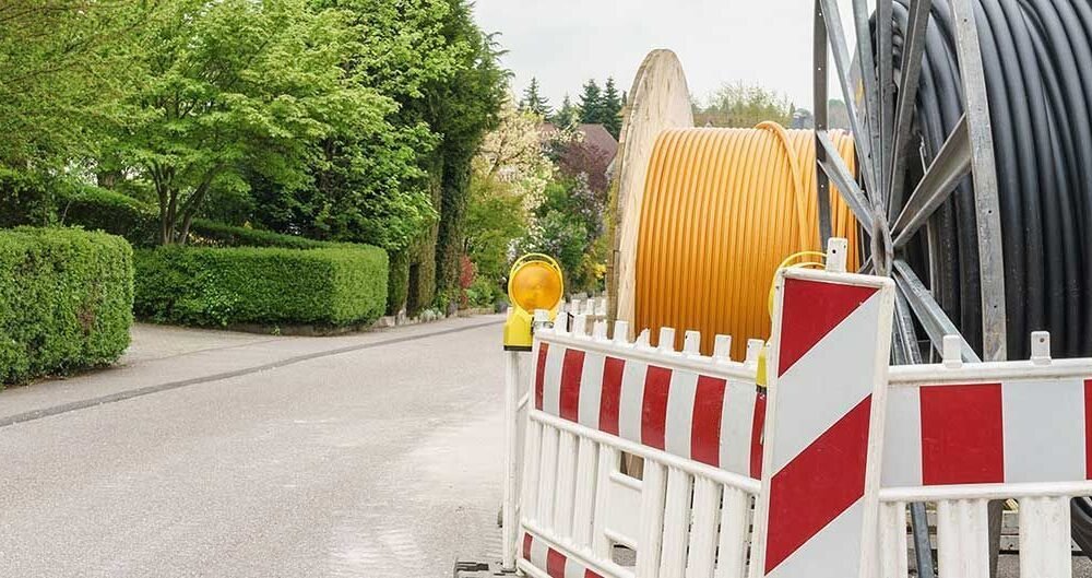 Underboring works being carried out by the CableNet Industries crew